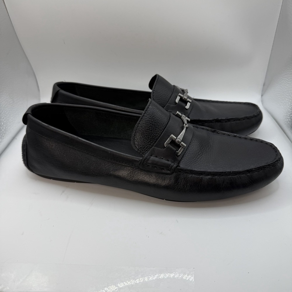 COLE HAAN Somerset Link horse bit Driver Loafer Shoes Sz 10 Mens Leather Black